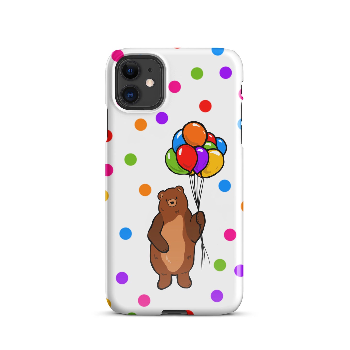 Polka Dot Balloon Bear iPhone Case