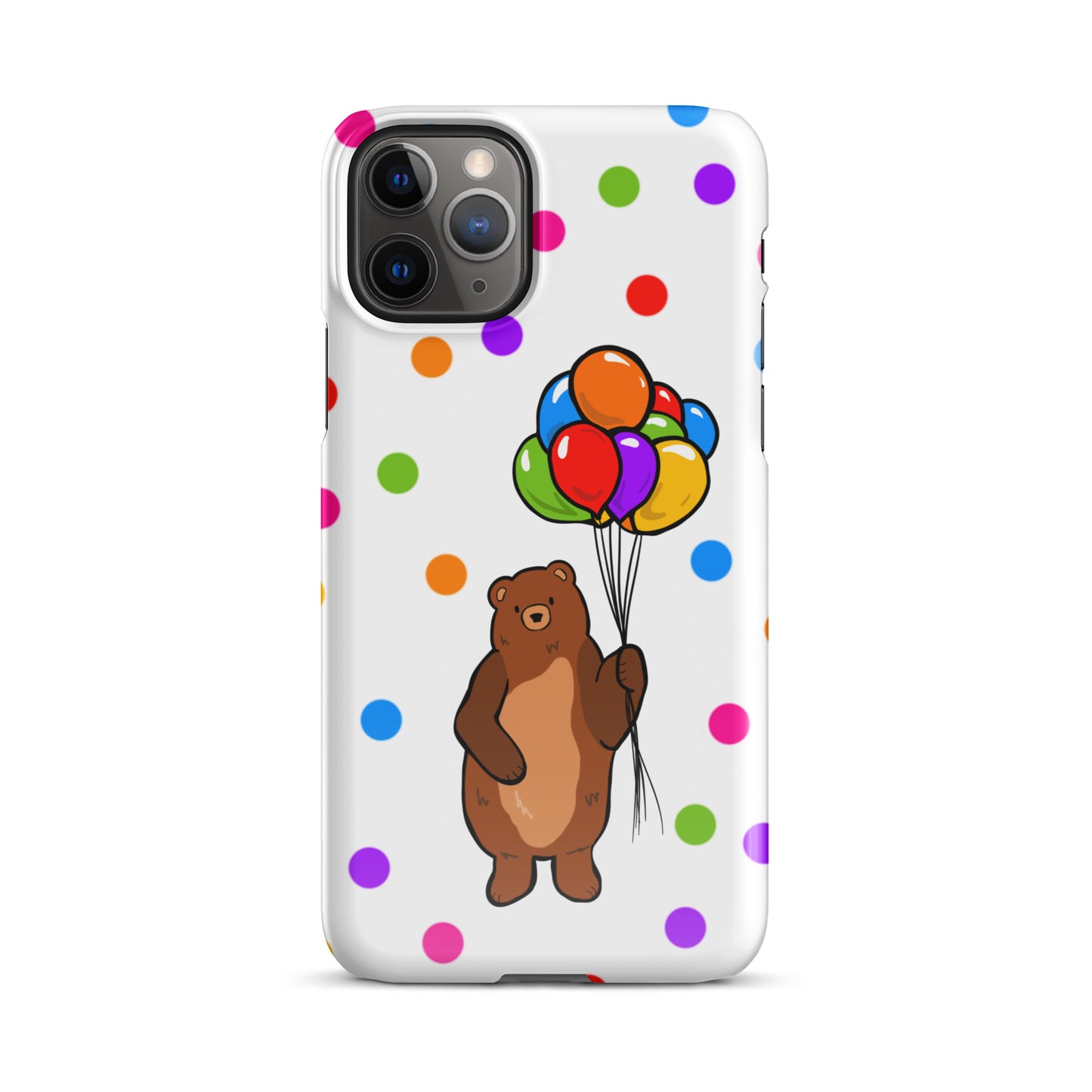 Polka Dot Balloon Bear iPhone Case