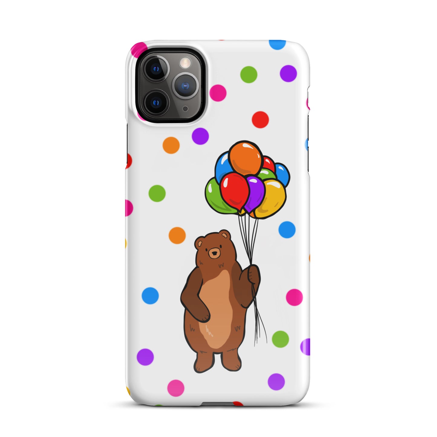 Polka Dot Balloon Bear iPhone Case