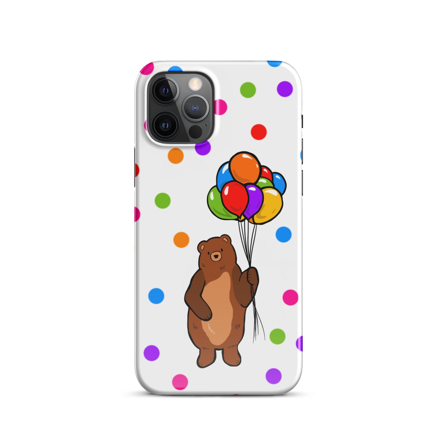 Polka Dot Balloon Bear iPhone Case