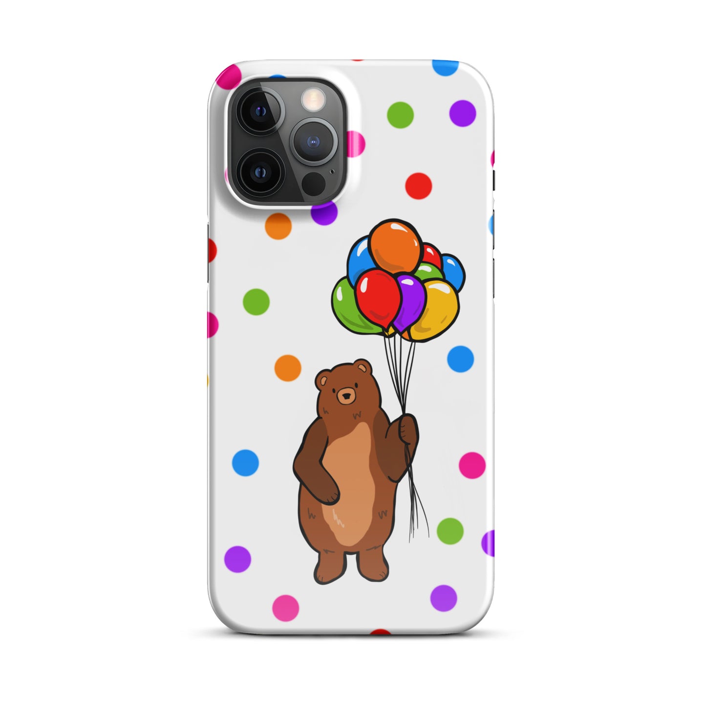 Polka Dot Balloon Bear iPhone Case