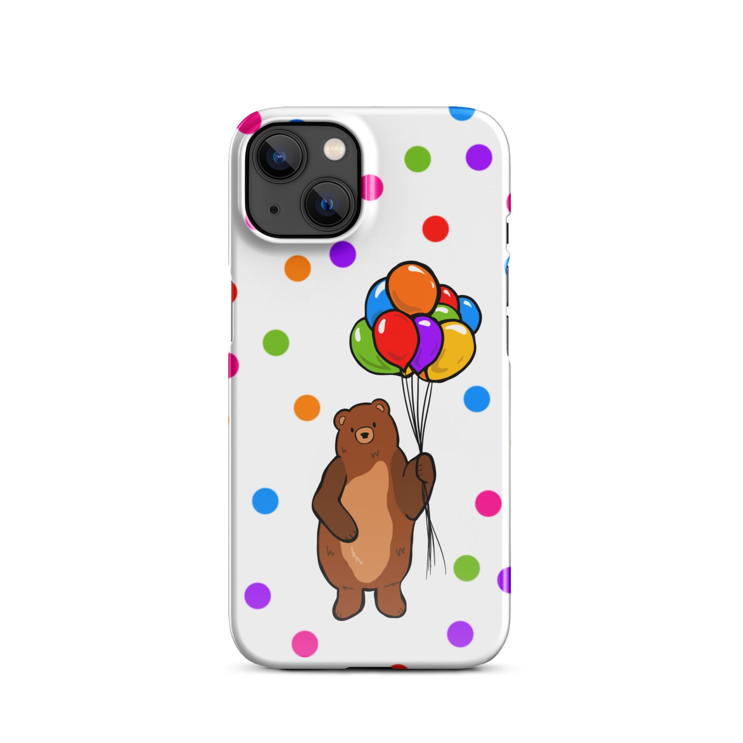 Polka Dot Balloon Bear iPhone Case