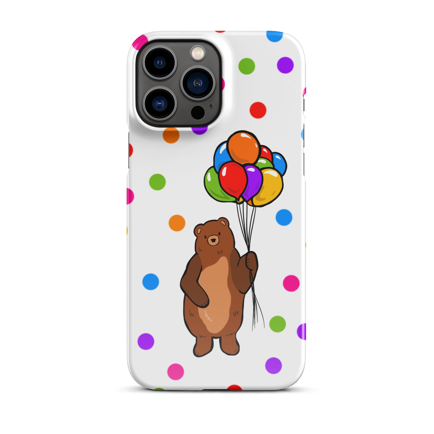 Polka Dot Balloon Bear iPhone Case