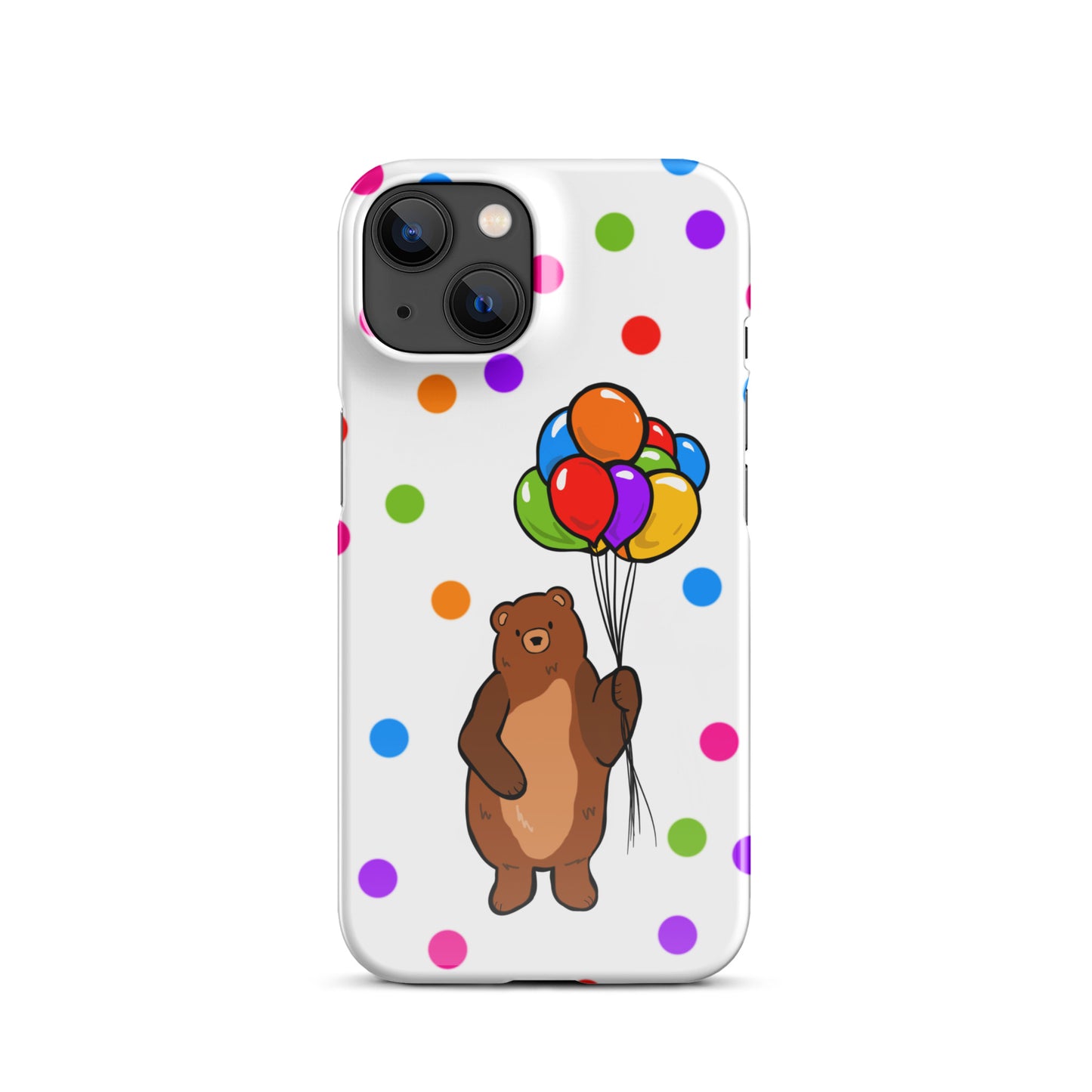 Polka Dot Balloon Bear iPhone Case