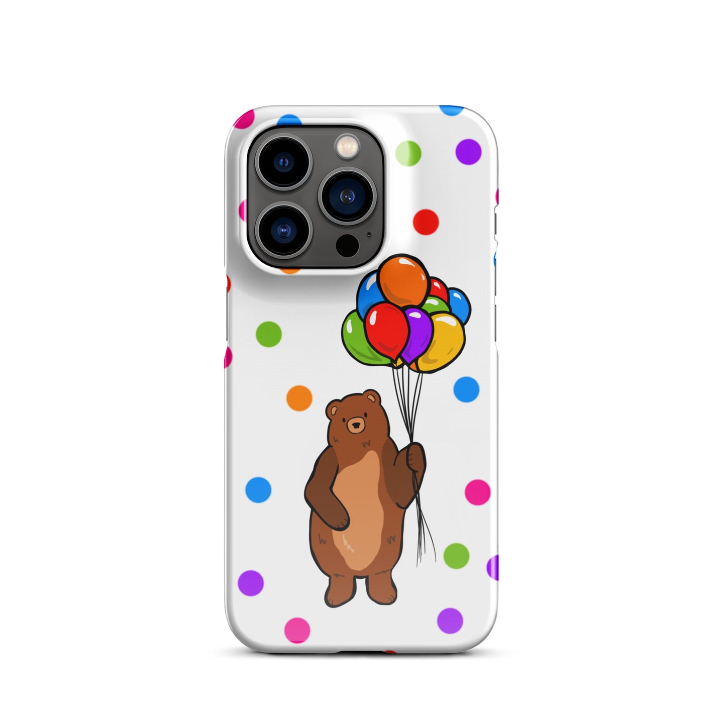 Polka Dot Balloon Bear iPhone Case