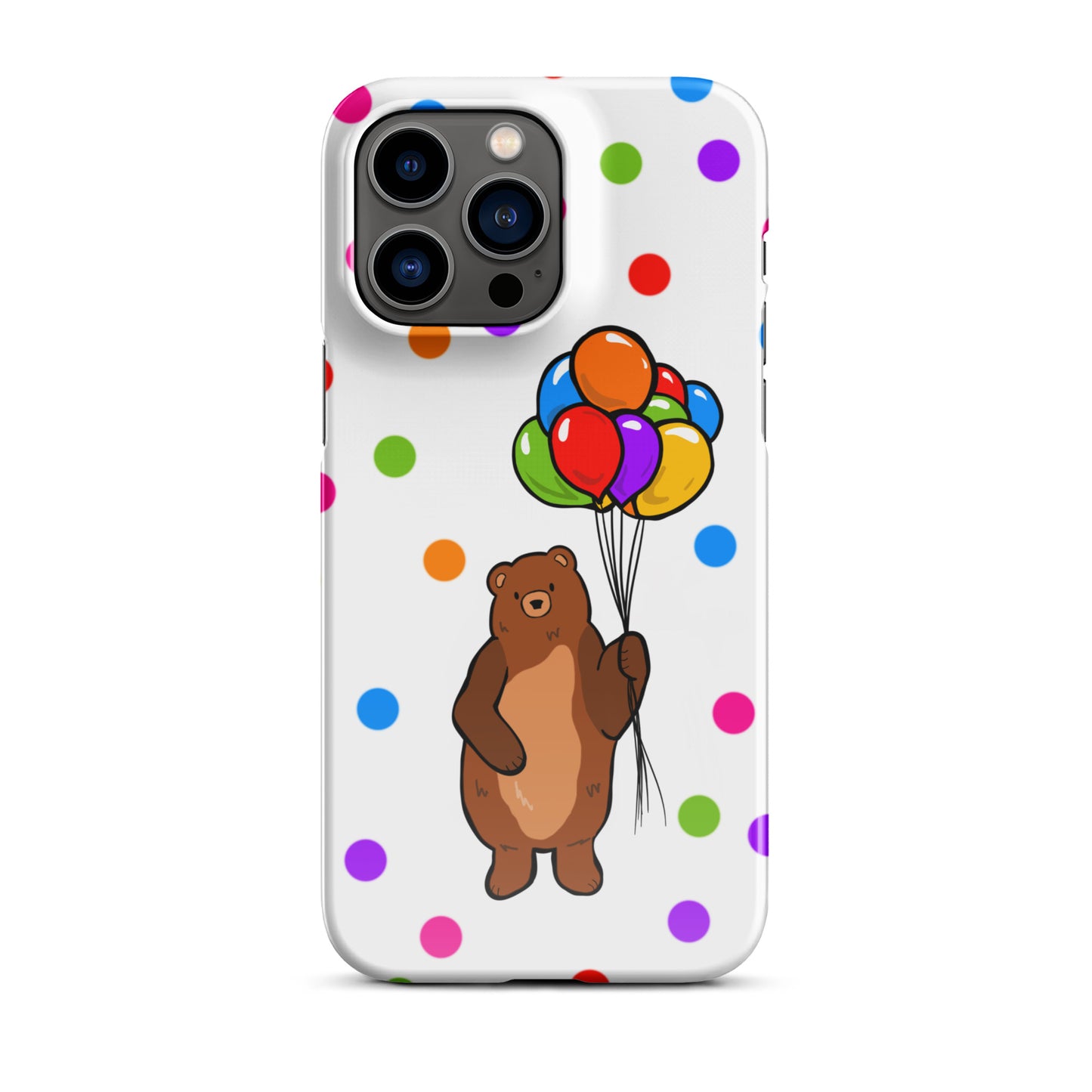 Polka Dot Balloon Bear iPhone Case