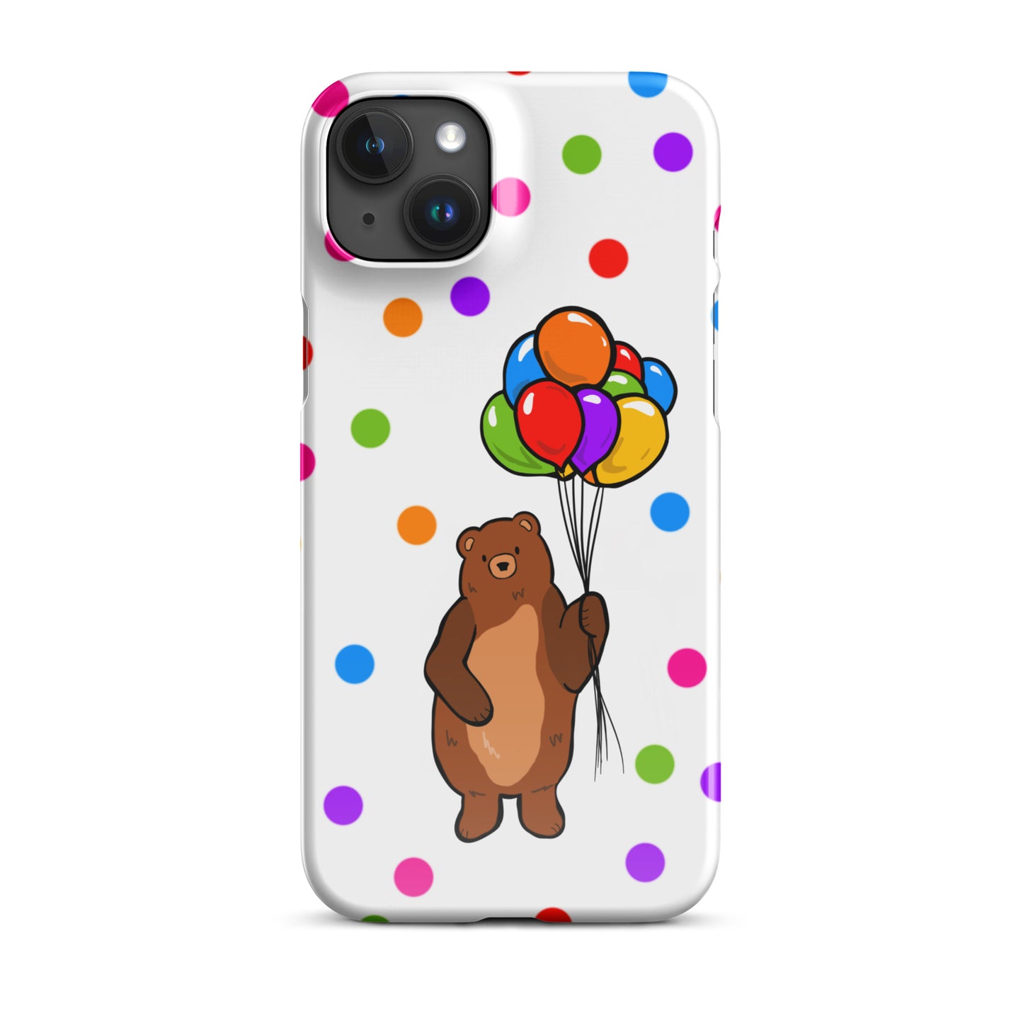 Polka Dot Balloon Bear iPhone Case