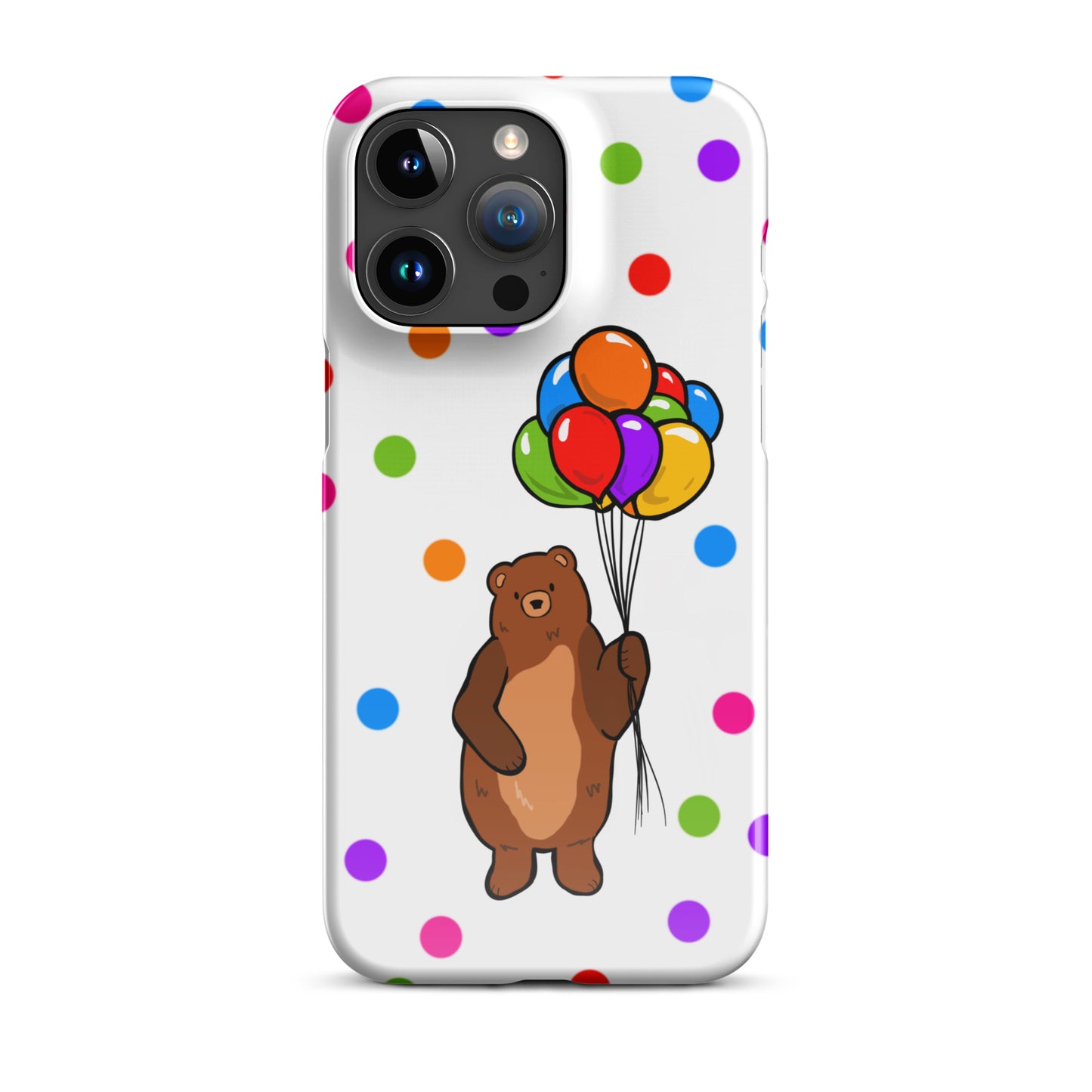 Polka Dot Balloon Bear iPhone Case